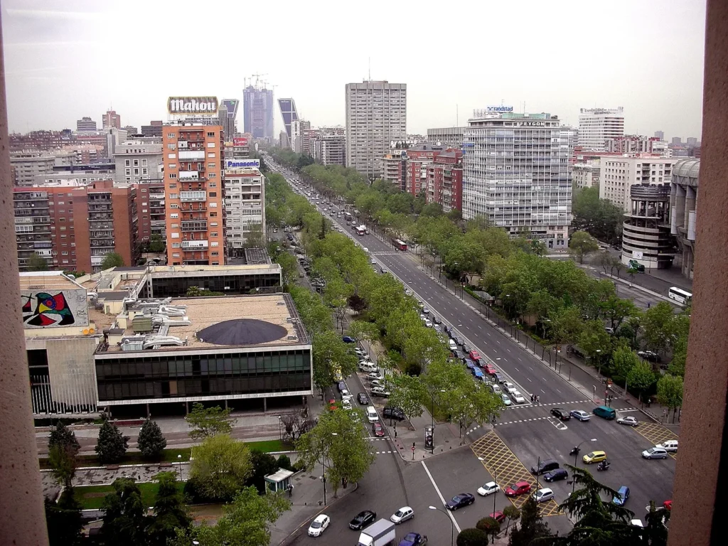 Paseo de la Castellana, en Madrid, donde tienen su sede varias aseguradoras